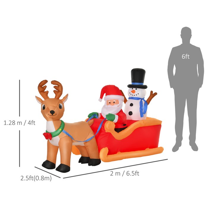 4ft Christmas Inflatable Santa Sleigh – LED Lighted Festive Display - Samanta Factory