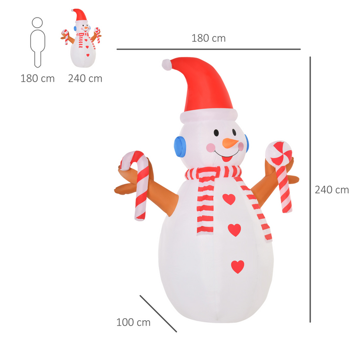 Inflatable Decoration – Snowman with Rotating 3-Colour Light - Samanta Factory