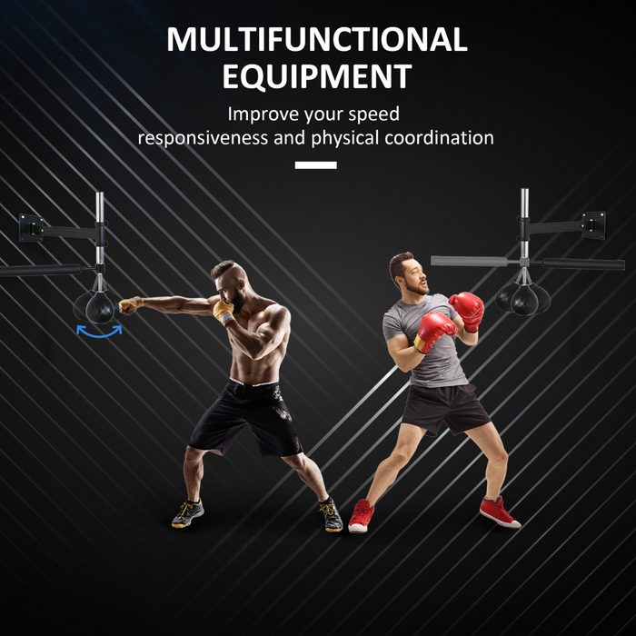 Wall-Mounted Adjustable Speed Ball Trainer – Reflex Punching Ball with Steel Frame for Boxing & MMA