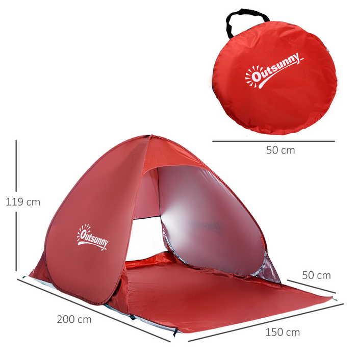 Pop-Up Beach Tent – 2-3 Person Sun Shelter with Ventilation & Carry Bag - Samanta Factory