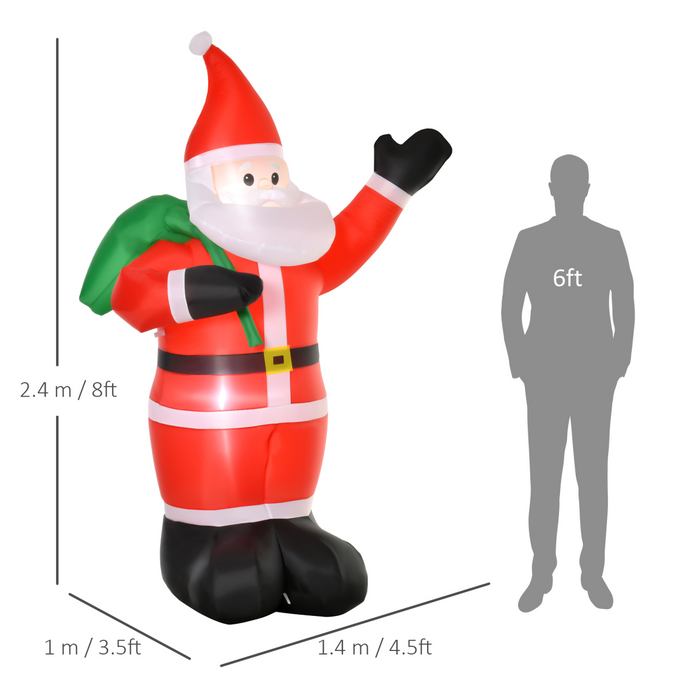 Inflatable Decoration – 8ft LED Lighted Christmas Santa - Samanta Factory