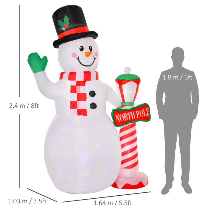 Inflatable Snowman Decoration – 7.8ft Lighted Outdoor Display - Samanta Factory