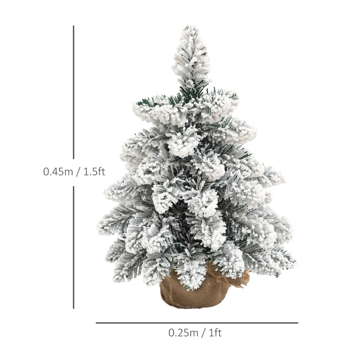 Mini Christmas Tree Set – Snow Flocked LED Tabletop Decorations - Samanta Factory