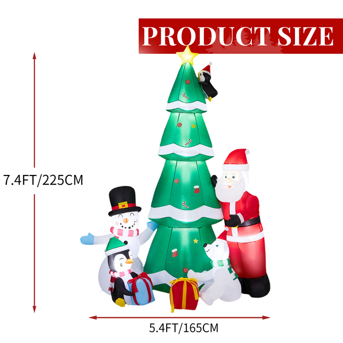 Giant Christmas Inflatable – LED Lit Tree With Santa & Characters - Samanta Factory