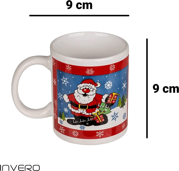 Christmas Mugs Printed Xmas 12Oz Fine Bone China Drinking Tea Coffee Gift X4
