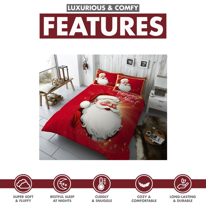 Xmas Duvet Quilt Cover Pillowcase Soft Reversible Printed Bedding Set All Size