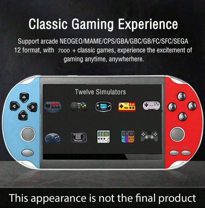 X7 Handheld Game Console 4.3 Inch Handheld High Definition Screen with Clear Video Built in Many Arcade Games Retro Games