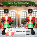 2.4M Inflatable Christmas Nutcracker Soldier with 3 LED Lights and Candy Scepter