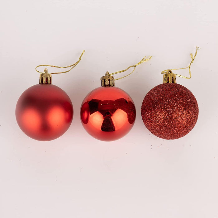 Christmas Baubles Hanging Decoration Shiny Glitter Balls Xmas Tree Ornament 50Mm