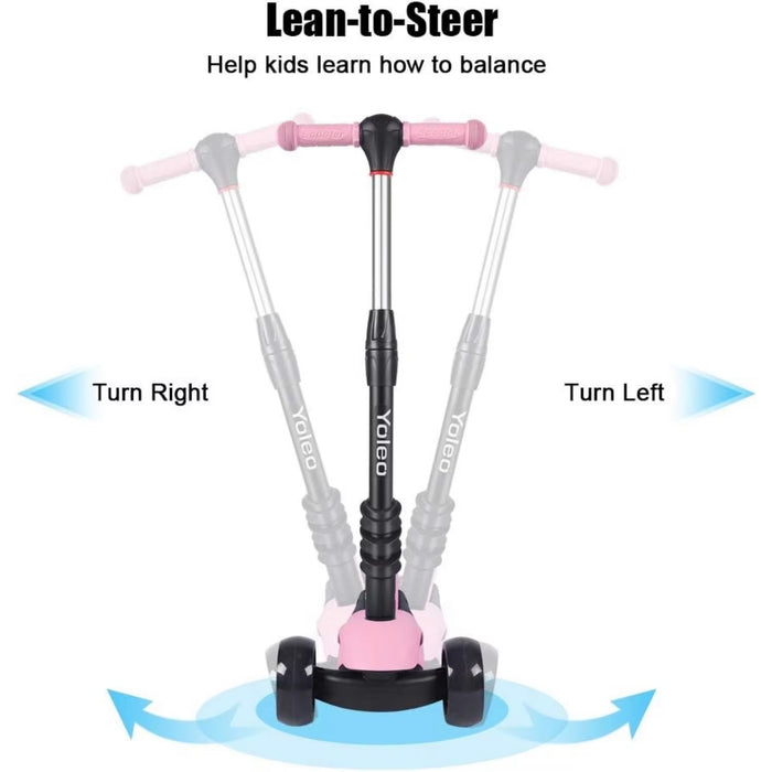 3-in-1 kids scooter with adjustable seat and LED flashing wheels in sit and stand mode for toddlers


