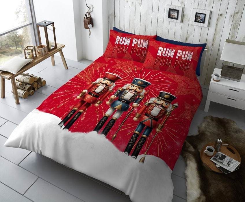 Xmas Duvet Quilt Cover Pillowcase Soft Reversible Printed Bedding Set All Size