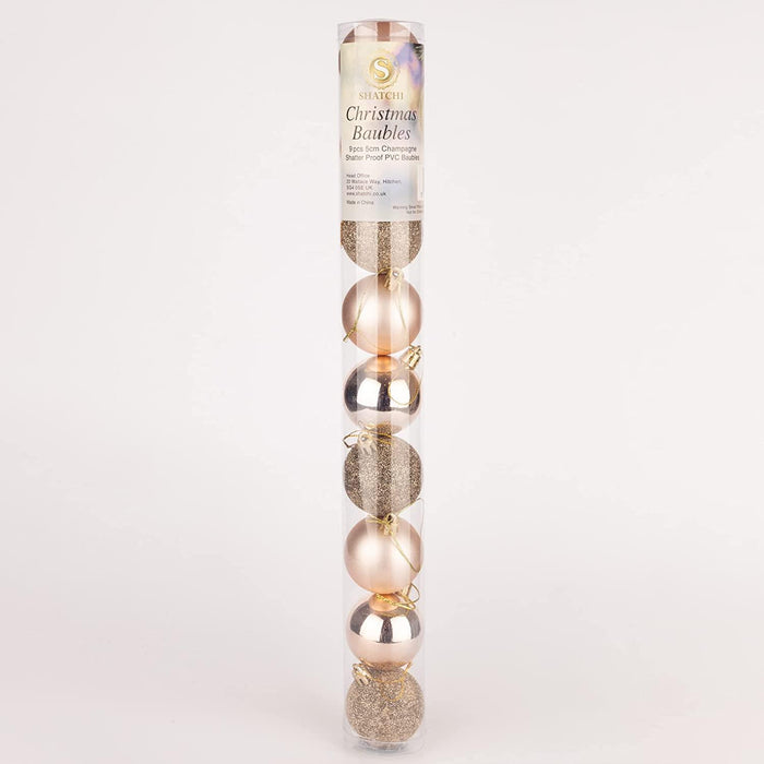 Christmas Baubles Hanging Decoration Shiny Glitter Balls Xmas Tree Ornament 50Mm