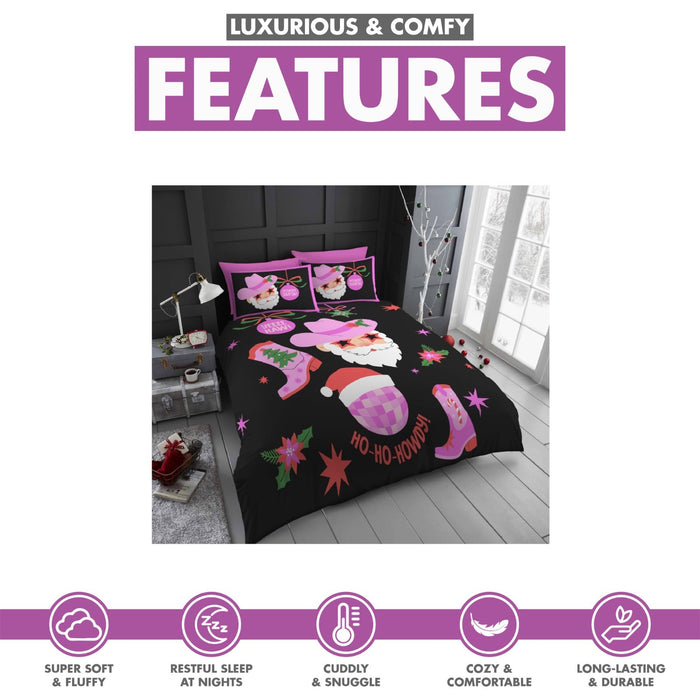 Xmas Duvet Quilt Cover Pillowcase Soft Reversible Printed Bedding Set All Size