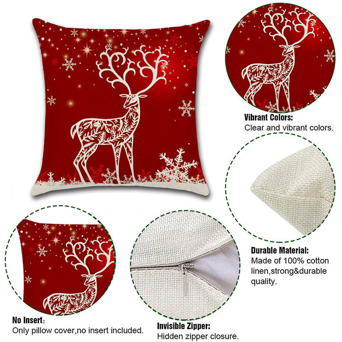 Christmas Pillow Case Cushion Cover Xmas Santa Claus Tree Snow Home Decor 45*45