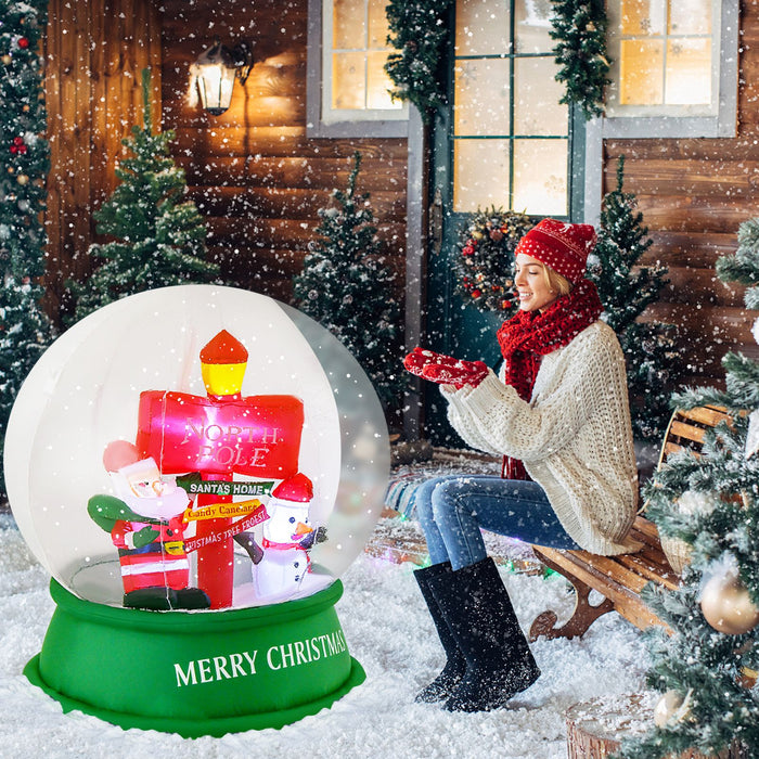 126 Cm Christmas Light up Crystal Ball Santa Snow Globe