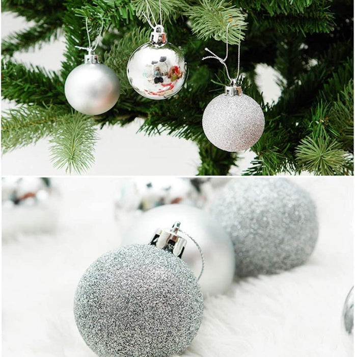Christmas Baubles Hanging Decoration Shiny Glitter Balls Xmas Tree Ornament 50Mm