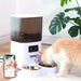 Smart 5L pet food dispenser with dual compartments and stainless steel bowls for cats and dogs

