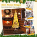 150/180CM Artificial Xmas Tree Pencil Tree with Treetop Star and 7 Lighting Modes