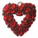 Heaven Sends Red Pinecone Rose Heart Christmas Wreath Front Door Decoration