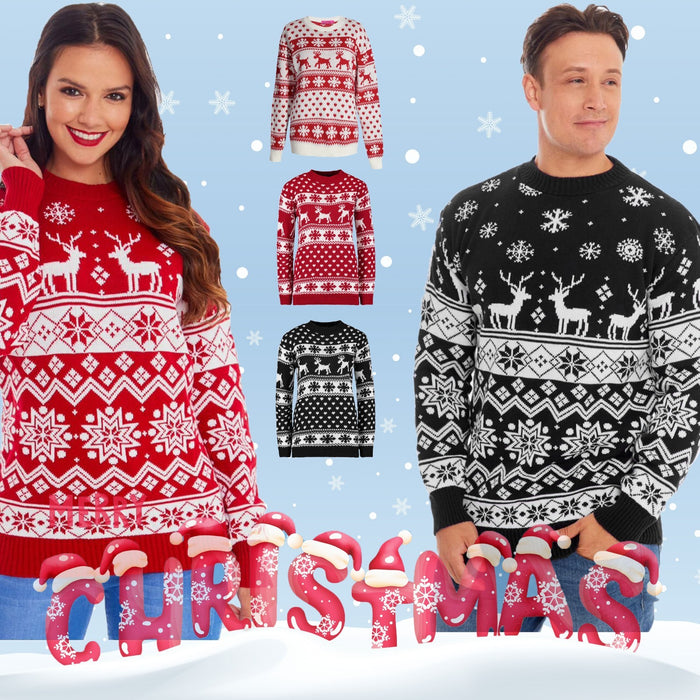 Mens Womens Family Christmas Jumper Unisex Ladies Xmas Knit Sweater Novelty