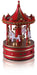 Mechanical Carousel Music Box Wooden Christmas Decoration Ornament Festive RED