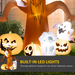Inflatable Halloween Ghost Tree – 240cm with LED Lights, Bat & Pumpkin Design - Samanta Factory