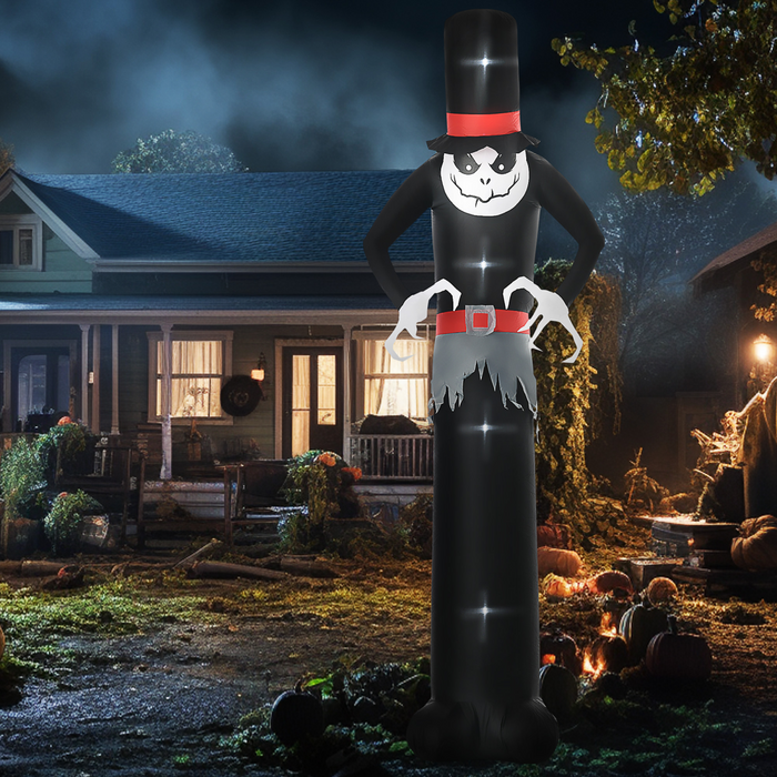 10ft Inflatable Halloween Ghost – LED Tall Hat Outdoor Decoration