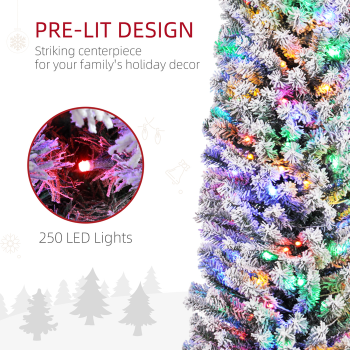 7ft Artificial Christmas Tree – Pre-Decorated with Multi-Coloured Lights - Samanta Factory