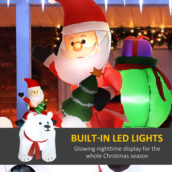 Inflatable Santa on Polar Bear – Light-Up 6.6ft Outdoor Display - Samanta Factory