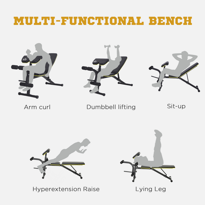 Adjustable Sit-Up & Dumbbell Bench – Multi-Functional Weight Bench for Full-Body Home Workouts