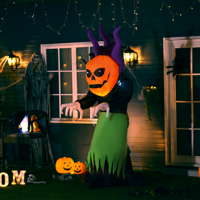 Halloween Inflatable Pumpkin Ghost – 240cm LED Light-Up Outdoor Decoration - Samanta Factory