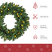 Christmas Wreath Decoration – 55cm Pre-Lit Artificial LED Ring - Samanta Factory