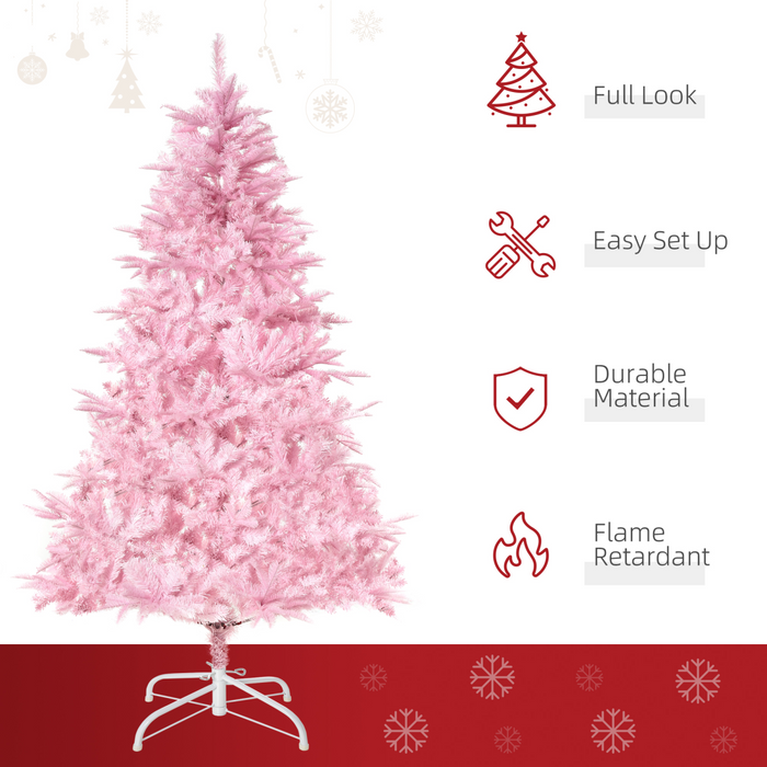 6ft Artificial Christmas Tree – Vibrant Pink Full-Branch Design - Samanta Factory