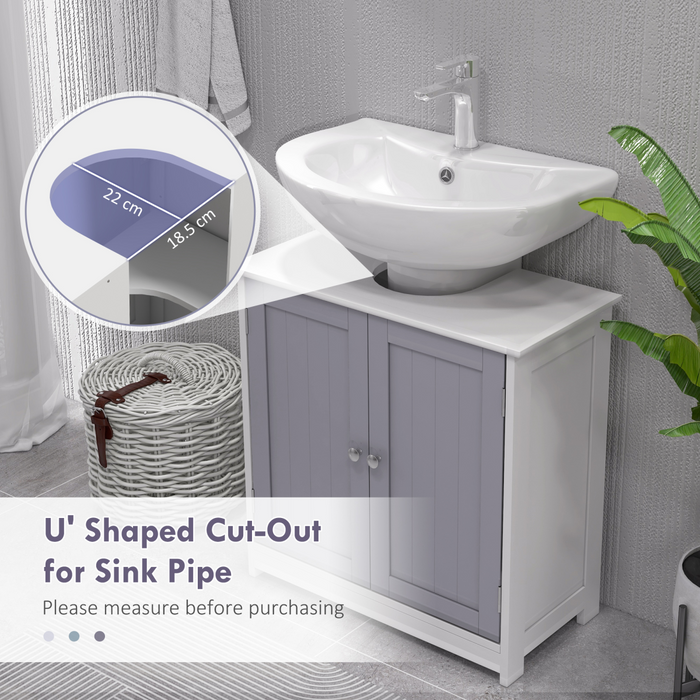 Under-Sink Bathroom Cabinet – 60x60cm Storage Unit with Adjustable Shelf & Pipe Cut-Out - Samanta Factory