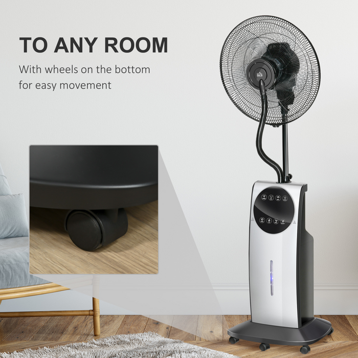 Pedestal Mist Fan – Quiet Cooling with 3.1L Water Tank & Remote Control - Samanta Factory
