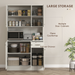 Tall Kitchen Storage Cabinet – Cream White with Adjustable Shelves & Drawer - Samanta Factory