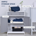 Freestanding Bathroom Cabinet – White MDF Storage Unit with Drawers & Adjustable Shelf - Samanta Factory