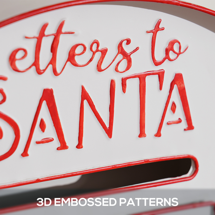 Steel Christmas Mailbox – 3D Embossed Festive Wall Decor - Samanta Factory