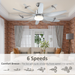 Reversible Ceiling Fan with Light, 3 Blades LED Lighting Remote Silver Fan - Samanta Factory