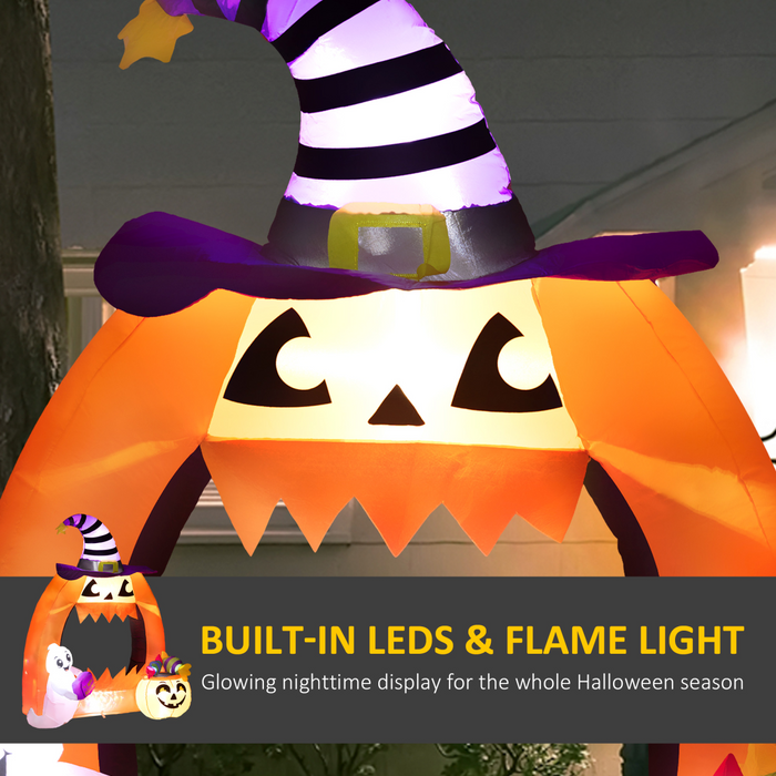 Inflatable Halloween Pumpkin Archway – 150cm with Cute Ghost & LED Lights - Samanta Factory