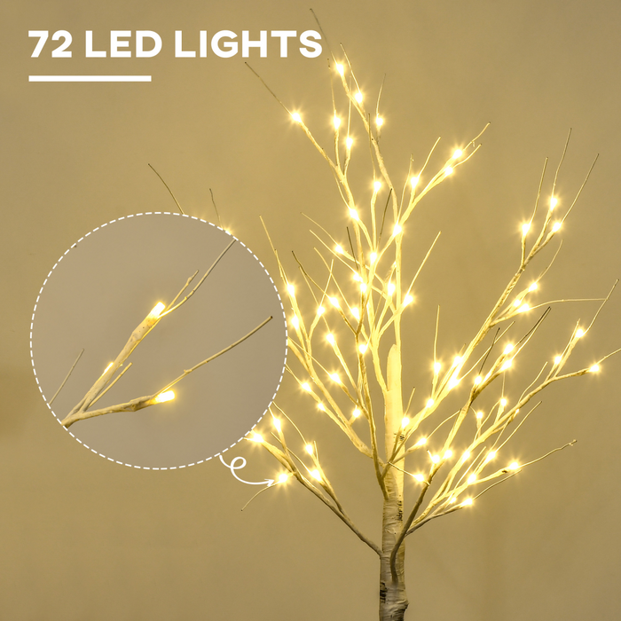 Pre-Lit Birch Tree – 120cm LED Warm White Decorative Light - Samanta Factory