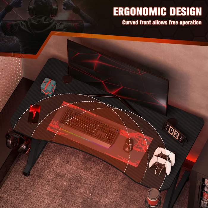 Gaming Desk Steel Frame – Z-Shape Base with Cup & Headphone Holder