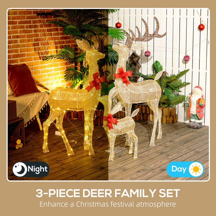 3-Piece Reindeer Family Set – LED Outdoor Christmas Display - Samanta Factory
