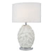 Zachary Textured Oval Table Lamp with White Linen Shade