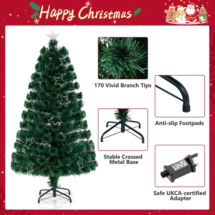 Optical Fiber Christmas Tree Pre-Lit Artificial Xmas Tree
