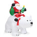 Inflatable Christmas Santa Riding Polar Bear with Shaking Head