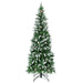 Snow-Flocked Pencil Hinged Artificial Christmas Tree with Pine Cones