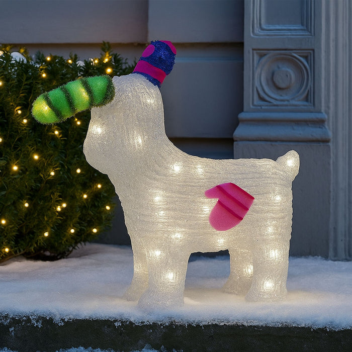 Neo Snowman Snow Dog LED Light up Acrylic Christmas Festive Decoration Outdoor