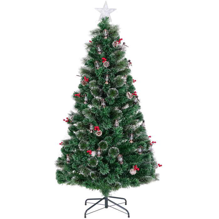 150/180CM Artificial Christmas Tree with 8 Lighting Modes and Optical Fibers