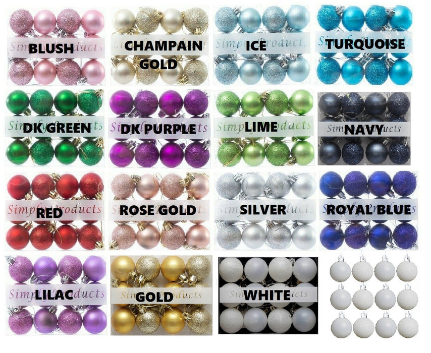 12Pc Christmas Tree Baubles, Tree Decorations, Xmas Bauble Decorations/Or